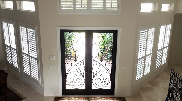 Clearwater entryway plantation shutters